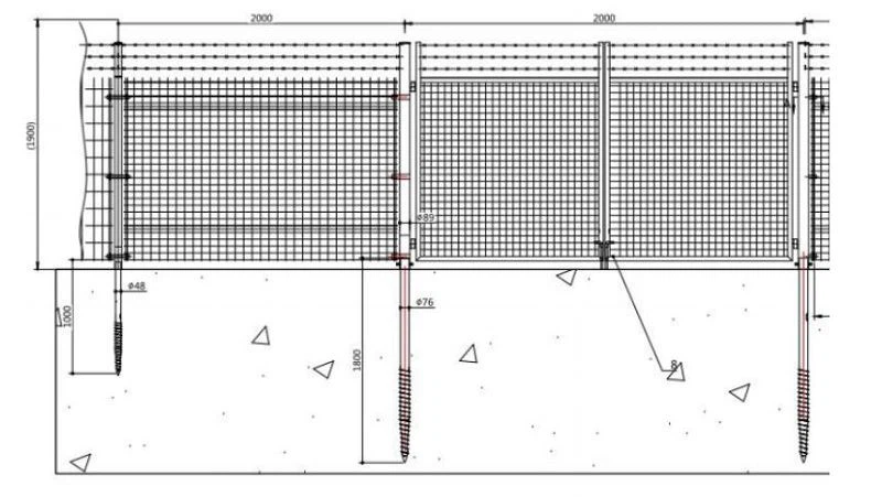Drawing for solar farm fence