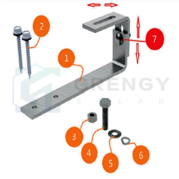 Móc năng lượng mặt trời trên mái nhà có thể điều chỉnh