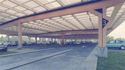 Tòa nhà Achmea xây dựng bãi đậu xe năng lượng mặt trời 'hình tròn' ở Hà Lan
